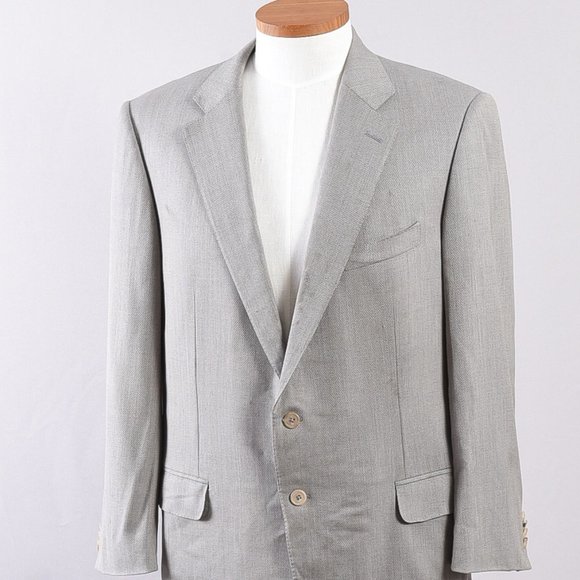 Ermenegildo Zegan Men's Coat Blazer Gray Wool 56 Regular